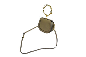 Chloe クロエ ナイル スモール 2WAY ブレスレットバッグ ショルダーバッグ 3S1301 レザー モッティーグレー ゴールド金具 美品 中古 4b000824