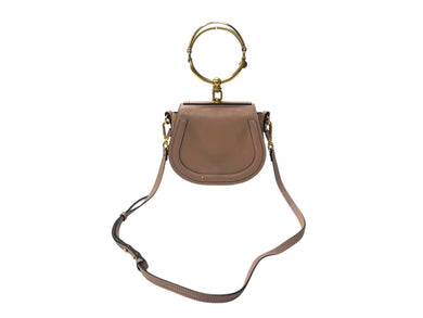 Chloe クロエ ナイル スモール 2WAY ハンドバッグ ベージュ系 カーフ 3S1301 ゴールド金具 ブレスレットバッグ ショルダー 美品 中古 4b000825