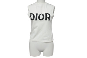 極美品 ChristianDior クリスチャンディオール タンクトップ 1P18151020 サイズM ナンバリングプリント ホワイト 中古 4b000829