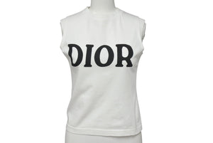 極美品 ChristianDior クリスチャンディオール タンクトップ 1P18151020 サイズM ナンバリングプリント ホワイト 中古 4b000829