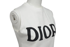 極美品 ChristianDior クリスチャンディオール タンクトップ 1P18151020 サイズM ナンバリングプリント ホワイト 中古 4b000829