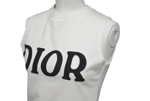 極美品 ChristianDior クリスチャンディオール タンクトップ 1P18151020 サイズM ナンバリングプリント ホワイト 中古 4b000829