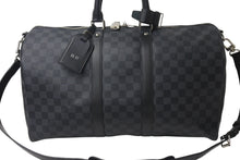 Load image into Gallery viewer, 新品同様 LOUISVUITTON ルイヴィトン キーポルバンドリエール45 ボストンバッグ N41418 ダミエグラフィット ブラック 中古 4b000833