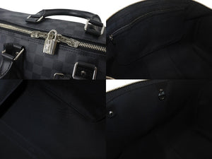 新品同様 LOUISVUITTON ルイヴィトン キーポルバンドリエール45 ボストンバッグ N41418 ダミエグラフィット ブラック 中古 4b000833