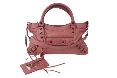 BALENCIAGA バレンシアガ ザ ファースト 2WAY ハンドバッグ ワンショルダー ピンク レザー 103208 良品 中古 4b000834