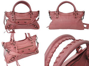 BALENCIAGA バレンシアガ ザ ファースト 2WAY ハンドバッグ ワンショルダー ピンク レザー 103208 良品 中古 4b000834