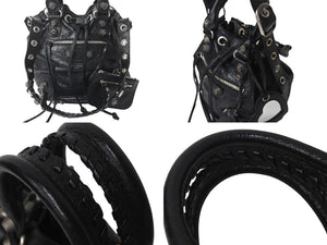 極美品 BALENCIAGA バレンシアガ ルカゴールXS ハンドバッグ ショルダーバッグ 2WAY 702432 レザー ブラック 中古 4b000835