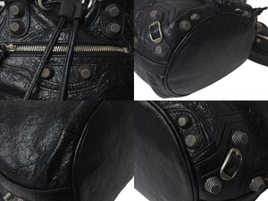 極美品 BALENCIAGA バレンシアガ ルカゴールXS ハンドバッグ ショルダーバッグ 2WAY 702432 レザー ブラック 中古 4b000835