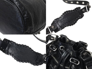 極美品 BALENCIAGA バレンシアガ ルカゴールXS ハンドバッグ ショルダーバッグ 2WAY 702432 レザー ブラック 中古 4b000835