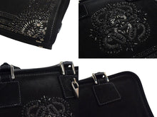 Load image into Gallery viewer, LOEWE ロエベ ビジュー アマソナ30 ハンドバッグ アナグラムロゴ スウェード レザー ブラック 黒 シルバー金具 美品 中古 4b000837