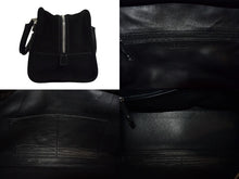 Load image into Gallery viewer, LOEWE ロエベ ビジュー アマソナ30 ハンドバッグ アナグラムロゴ スウェード レザー ブラック 黒 シルバー金具 美品 中古 4b000837