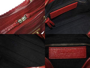 BALENCIAGA バレンシアガ ミニ シティ ハンドバッグ ショルダーバッグ 2WAY 390160 レザー レッド 美品 中古 4b000839