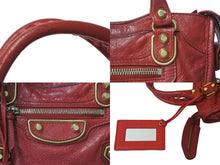 Load image into Gallery viewer, BALENCIAGA バレンシアガ ミニ シティ ハンドバッグ ショルダーバッグ 2WAY 390160 レザー レッド 美品 中古 4b000839