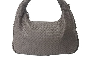 BOTTEGAVENETA ボッテガヴェネタ イントレチャート ホーボー ハンドバッグ B002633530 レザー ベージュ 中古 4b000848