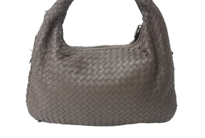 BOTTEGAVENETA ボッテガヴェネタ イントレチャート ホーボー ハンドバッグ B002633530 レザー ベージュ 中古 4b000848