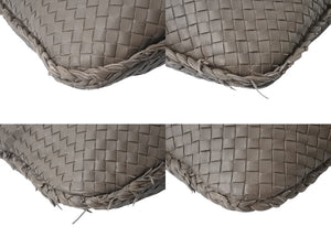 BOTTEGAVENETA ボッテガヴェネタ イントレチャート ホーボー ハンドバッグ B002633530 レザー ベージュ 中古 4b000848