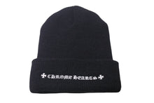 画像をギャラリービューアに読み込む, 極美品 CHROME HEARTS クロムハーツ ニットキャップ ビーニー CHクロス その他ニット ブラック ウール ONE SIZE 刺繍 中古 4b000860 