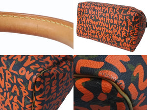 極美品 LOUIS VUITTON ルイヴィトン スピーディ30 ボストンバッグ M93705 モノグラム グラフィティ オレンジ 中古 4b000874