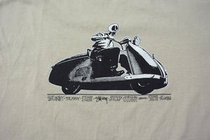 STUSSY ステューシー Skull Scooter スカルスクーター 半袖Tシャツ 22SS サイズM サンドベージュ プリント 美品 中古 4b000889