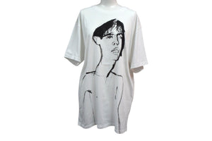 LOEWE ロエベ 半袖Ｔシャツ H6299520CR サイズM 19FW デッサンモチーフ プリント ホワイト ブラック コットン 美品 中古 4b000939