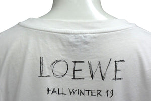 LOEWE ロエベ 半袖Ｔシャツ H6299520CR サイズM 19FW デッサンモチーフ プリント ホワイト ブラック コットン 美品 中古 4b000939