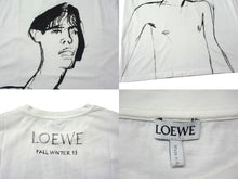 Load image into Gallery viewer, LOEWE ロエベ 半袖Ｔシャツ H6299520CR サイズM 19FW デッサンモチーフ プリント ホワイト ブラック コットン 美品 中古 4b000939