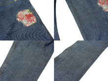 Load image into Gallery viewer, 新品未使用 Christian Dior クリスチャンディオール デニムパンツ 5P12044166 サイズ36 ガリアーノ期 フラワー ラインストーン 中古 4b000961
