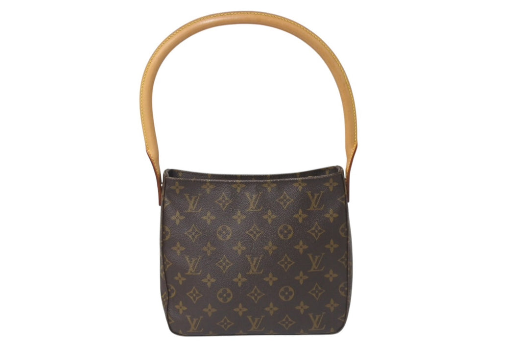 極美品 LOUIS VUITTON ルイヴィトン ルーピングMM ハンドバッグ M51146 モノグラム ゴールド金具 ブラウン 中古 4b000975