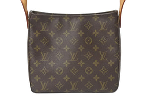 極美品 LOUIS VUITTON ルイヴィトン ルーピングMM ハンドバッグ M51146 モノグラム ゴールド金具 ブラウン 中古 4b000975