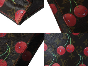 LOUIS VUITTON ルイヴィトン モノグラム チェリー サックプラ トートバッグ ブラウン M95010 村上隆 2005年春夏 美品 中古 4b000979