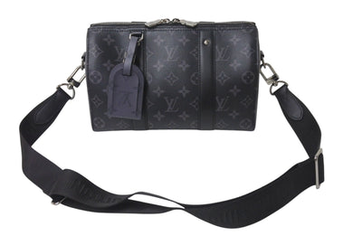 極美品 LOUIS VUITTON ルイヴィトン シティ キーポル ショルダーバッグ M45936 モノグラム エクリプス キャンバス 中古 4b000983