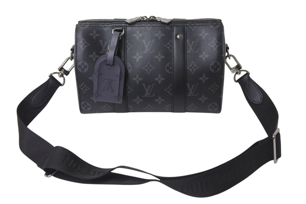 極美品 LOUIS VUITTON ルイヴィトン シティ キーポル ショルダーバッグ M45936 モノグラム エクリプス キャンバス 中古 4b000983