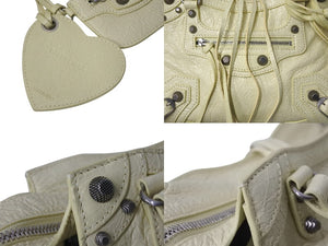 極美品 BALENCIAGA バレンシアガ Neo Cagole XS 2WAY ショルダーバッグ ネオカゴール 700940 イエロー ラムスキン シルバー金具 中古 4b000987