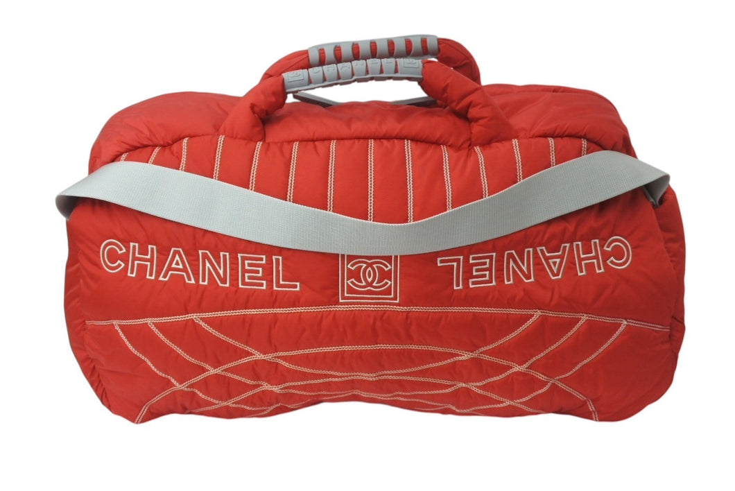 極美品 CHANEL シャネル スポーツライン 2WAYボストンバッグ ココマーク 10番台 ナイロン レッド ホワイト 中古 4b000989