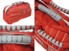 Load image into Gallery viewer, 極美品 CHANEL シャネル スポーツライン 2WAYボストンバッグ ココマーク 10番台 ナイロン レッド ホワイト 中古 4b000989