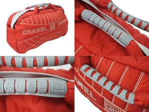 極美品 CHANEL シャネル スポーツライン 2WAYボストンバッグ ココマーク 10番台 ナイロン レッド ホワイト 中古 4b000989