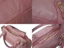 Load image into Gallery viewer, BALENCIAGA バレンシアガ ザ ジャイアント タウン 2WAY ハンドバッグ 285434 ピンク レザー ショルダー 美品 中古 4b001010