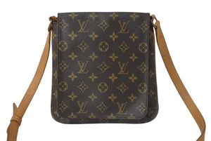 LOUIS VUITTON ルイヴィトン モノグラム ミュゼットサルサ ショルダーバッグ M51387 ブラウン ロゴ PVC ヌメ革 ゴールド金具 良品 中古 4b001013
