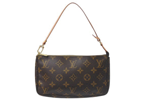 極美品 LOUIS VUITTON ルイヴィトン アクセサリーポーチ ポシェットアクセソワール M51980 モノグラム ブラウン 中古 4b001155