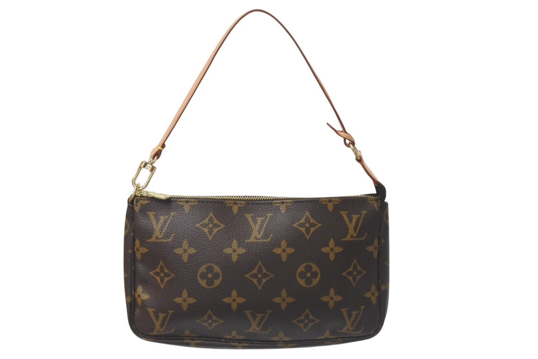 極美品 LOUIS VUITTON ルイヴィトン アクセサリーポーチ ポシェットアクセソワール M51980 モノグラム ブラウン 中古 4b001155