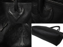 Load image into Gallery viewer, 極美品 CHROME HEARTS クロムハーツ 3セメタリー トートバッグ レザー ハンドバッグ ブラック シルバー925 中古 4b001262