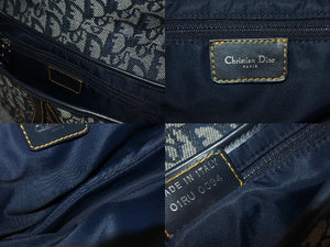 極美品 Christian Dior クリスチャンディオール トロッター サドルバッグ ブラック ガリアーノ期 シルバー金具 ワンショルダー ロゴ 中古 4b000130