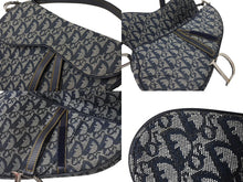 Load image into Gallery viewer, 極美品 Christian Dior クリスチャンディオール トロッター サドルバッグ ブラック ガリアーノ期 シルバー金具 ワンショルダー ロゴ 中古 4b000130