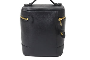 極美品 CHANEL シャネル バニティ ハンドバッグ 3番台 キャビアスキン ココマーク ブラック ゴールド金具 中古 4b000143