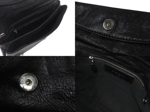 BALENCIAGA バレンシアガ ジャイアント エンベロープ クラッチバック 327079 レザー ブラック シルバー金具 美品 中古 4b001472
