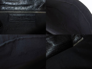 BALENCIAGA バレンシアガ ジャイアント エンベロープ クラッチバック 327079 レザー ブラック シルバー金具 美品 中古 4b001472