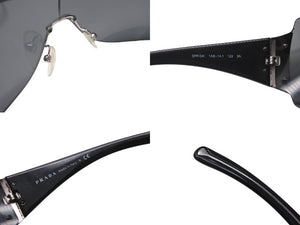 PRADA プラダ リムレス サングラス SPR041 サイドロゴ プラスチック メタル ブラック 美品 中古 4b001682
