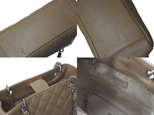 極美品 CHANEL シャネル PST チェーントートバッグ A50994 キャビアスキン ココマーク 11番台 ベージュ シルバー金具 中古 4b000170