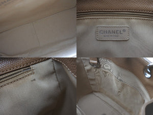 極美品 CHANEL シャネル PST チェーントートバッグ A50994 キャビアスキン ココマーク 11番台 ベージュ シルバー金具 中古 4b000170