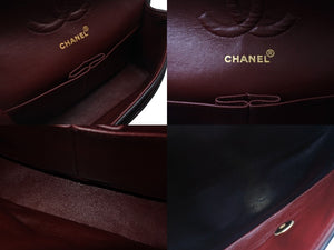 CHANEL シャネル マトラッセ25 Wフラップ Wチェーンショルダーバッグ 1番台 ラムスキン ココマーク ブラック ゴールド金具 美品 中古 4b000171